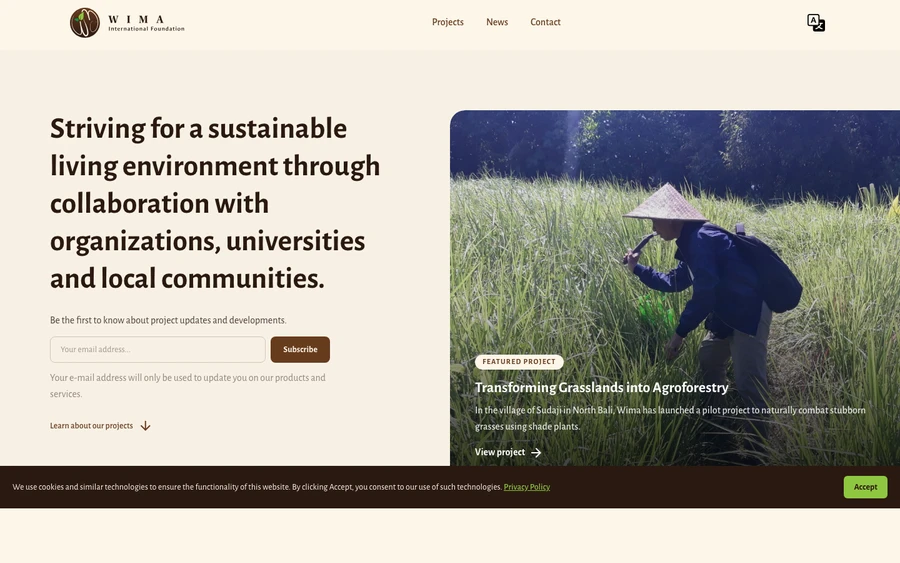 Screenshot van wima-foundation.org